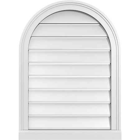 Ekena Millwork Round Top Surface Mount PVC Gable Vent: Functional, w/ 2"W x 2"P Brickmould Sill Frame, 22"W x 30"H GVPRT22X3003SF